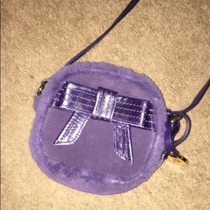 UGG purple fur crossbody bag